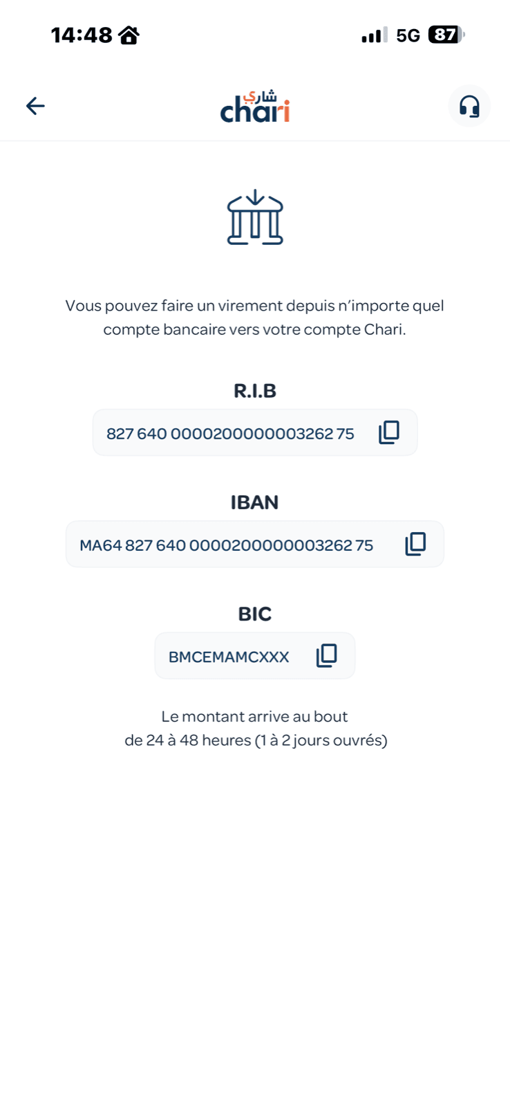 Coordonnées bancaires du compte chari.ma : RIB, IBAN et BIC pour recevoir un virement