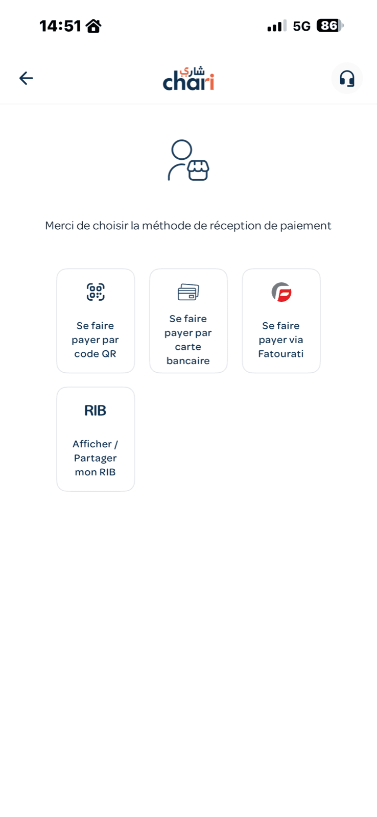 Encaisser un paiement avec chari.ma : QR code, carte, Fatourati ou RIB